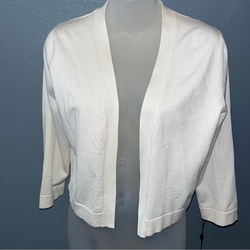 Tommy Hilfiger White Cardigan Open Front Sweater NWT